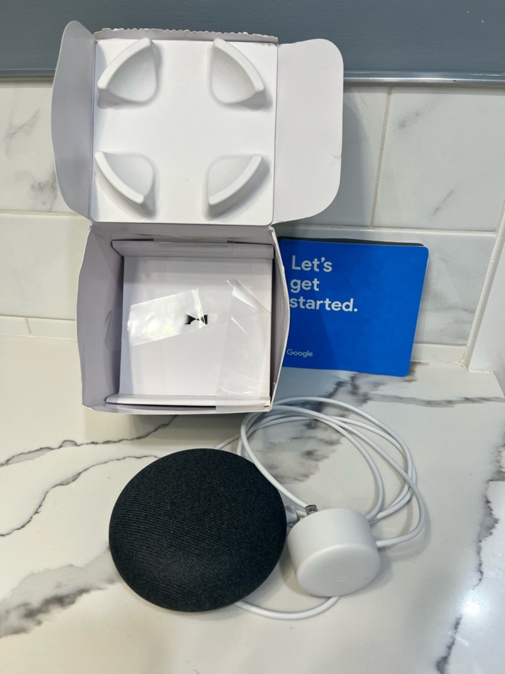 New Open BoxGoogle Home Mini Bluetooth Speaker Smart Assistant Charcoal GA00216 - Picture 8 of 10